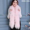 Long Pile Natural Mongolian Fur Scarf Eswj-35A